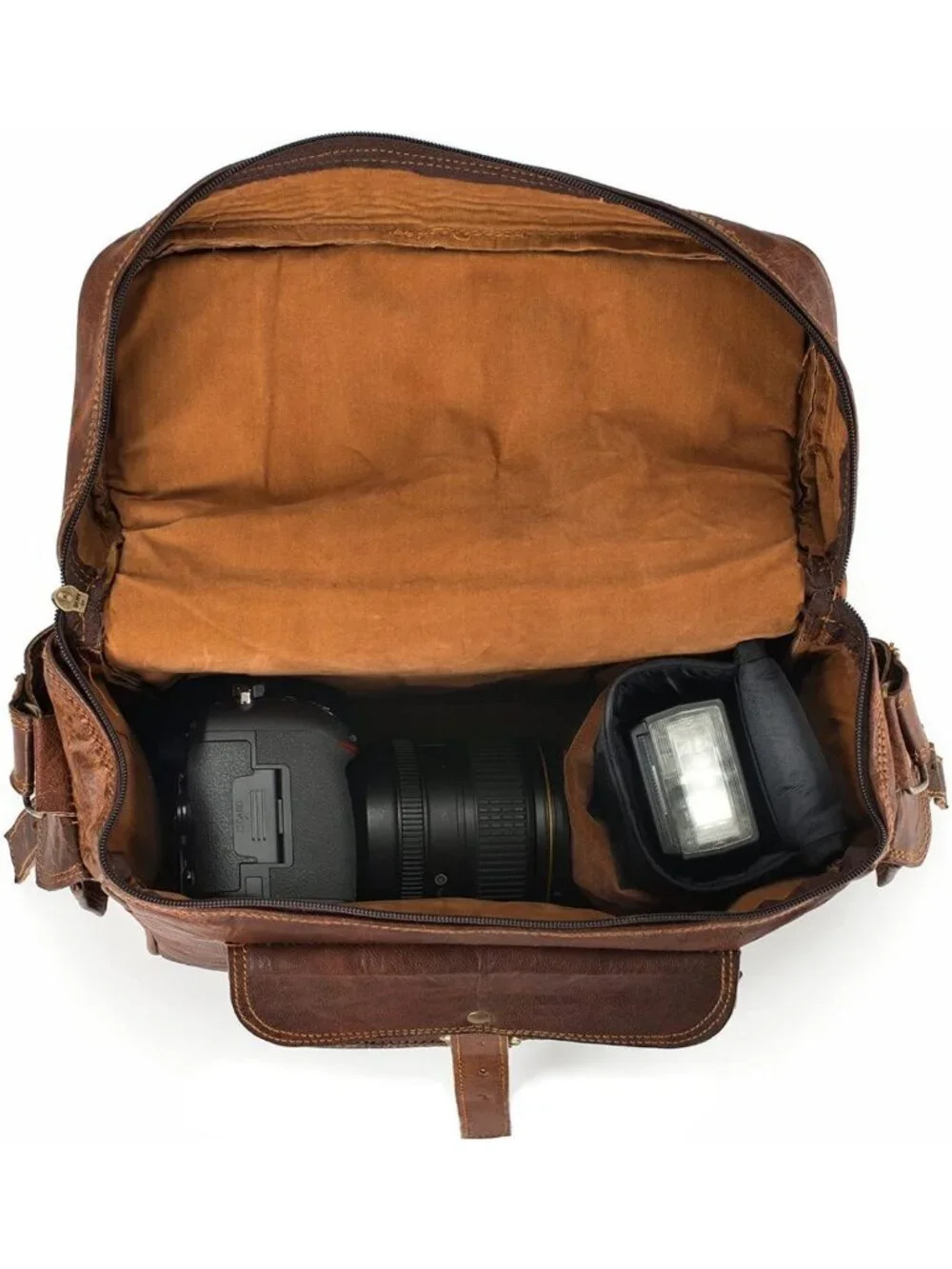 Handmade Vintage Leather DSLR Camera Bag | Stylish Messenger Satchel for Men
